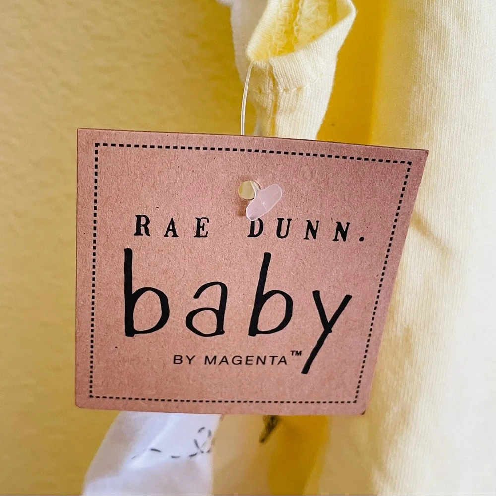 Rae Dunn Baby Girl Newborn Bee Happy Rompers Set 6-9M